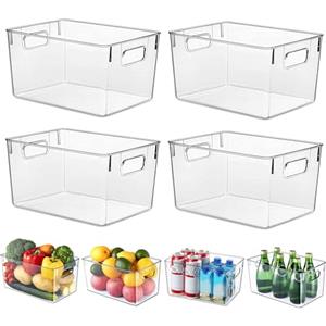 HPYLIF·H Organizer Frigorifero, Contenitori Frigo Trasparente, Organizzatore Cucina per Dispensa, Armadietti, Ripiani, Bagno - Senza BPA 29 x 20 x 15,5 cm