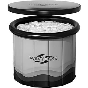 WAVYEASE Vasca da bagno portatile per adulti - Vasca da bagno fredda pieghevole per il recupero, vasca idromassaggio pieghevole per box doccia, casa, SPA, vasca da bagno all'aperto per atleti (grigio cenere)
