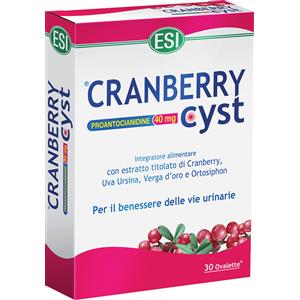 ESI Cranberry Cyst - Integratore Alimentare 30 Ovalette con Estratto di Cranberry e Uva Ursina per il Benessere delle Vie Urinarie