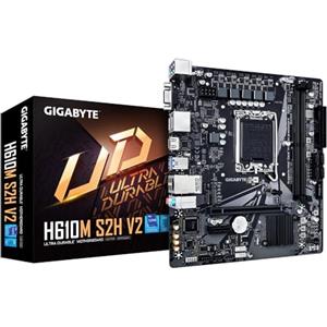 GIGABYTE H610M S2H V2 Scheda Madre - Supporta CPU Intel Core di 14a generazione, 4+1+1 Fasi Ibride VRM Digitale, fino a 5600MHz DDR5, 1xPCIe 3.0 M.2, GbE LAN, USB 3.2 Gen 1