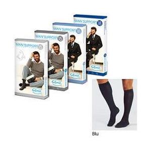 Gloria Med Gambaletto Man Support 15 in Cotone Blu Taglia 5 - Dispositivo Medico Confortevole