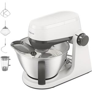 Kenwood Multi Tasker - Impastatrice Planetaria con accessorio Frullatore, 1,7 kg per Pane e Pizza, Planetaria con Attacco Accessori, Paraschizzi con Misurino, Bianca (KHC30.040WH)