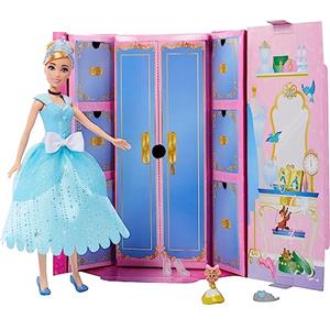 Mattel Disney Princess Cenerentola - Bambola con 12 Abiti e Accessori a Sorpresa, Mini Personaggio Incluso, Giocattolo per Bambini 3 Anni