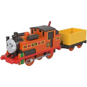 THOMAS & FRIENDS Il Trenino Thomas - Nia, locomotiva e vagone merci in metallo motorizzati con alimentazione a pile, personaggio della serie Classica, giocattolo per bambini, 3+ anni, JGF97