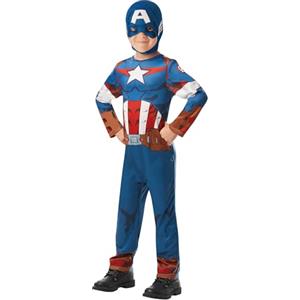 Rubie's-Marvel Avengers Capitan America-Costume Classico da Bambino Ragazzi, Blu, M, 640832M