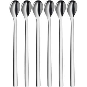 WMF Set di 6 cucchiaini Nuova Long Drink in Acciaio Inox 18/10, 22 cm, Argento