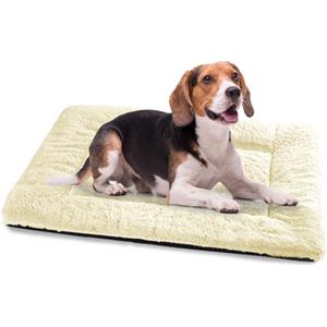 BaoDan Cuccia Cane Interno Taglia Grande, Cuscino Cane con Base Antiscivolo, 90x60 cm Cuscino per Cani Confortevole, Letto per Cani Gatto Lavabile, Pelosa Morbida, Beige