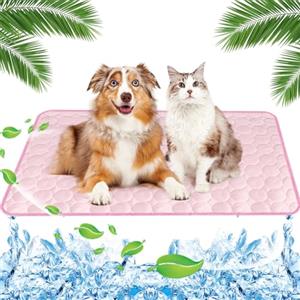 Yegookay 2025 100×75cm Tappetino Refrigerante Cane e Gatto Tappetini Morbidi e Lavabili per Animale Domestico Cuccia L'estate e Prevenire i Colpi di Calore per Auto Casa e Tempo Libero (Rosa XL)