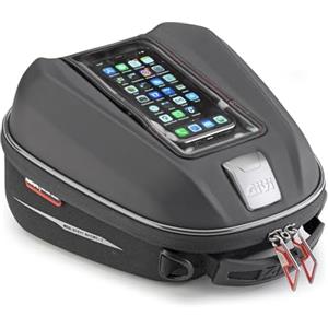 GIVI Borsa Serbatoio TANKLOCK ST611 Nero - 6 Litri, Poliestere 900D, Antipioggia e Tasca Smartphone