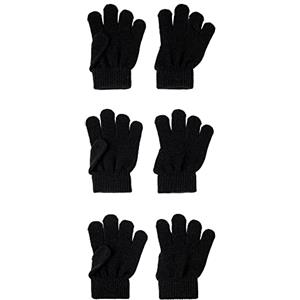 Name It Nknmagic Gloves 3P Noos, Guanti Unisex - Bimbi 0-24, Nero (Black/Pack:3 PACK WITH ALL BLACK), 7