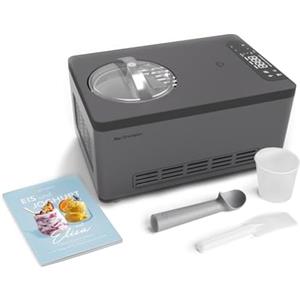 Springlane Kitchen SPRINGLANE Gelatiera e yogurtiera Elisa con compressore autoraffreddante (Grigio/Contenitore acciaio inossidabile, 220W)