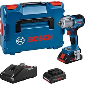 Bosch Professional 18V System Avvitat.a massa battente a batt. GDS 18V-450 HC (co.di serr. 450Nm, co. di distacco 800Nm, 2 batt. ProCORE18V 4.0Ah, caricabatt., mod. Bluetooth Low Energy CGY 42,L-BOXX)