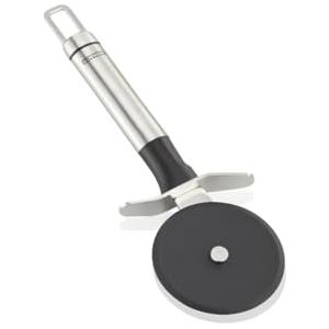 Leifheit ProLine Tagliapizza in Acciaio Inossidabile con Finiture in Plastica Nera e Ruota in Nylon