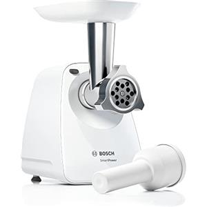 Bosch MFW2500W SmartPower Tritacarne, Dischi in Acciaio Inossidabile, 350 W, Bianco