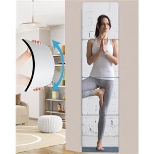 DONGDA Acrilico Specchi per Tutta la Lunghezza del Corpo, Grande Specchio Adesivo da Parete Senza Cornice, Flessibile Specchi Adesivi Lungo Specchi Decorativi per Soggiorno Bagno(30cmx30cm, 4 pezzi)