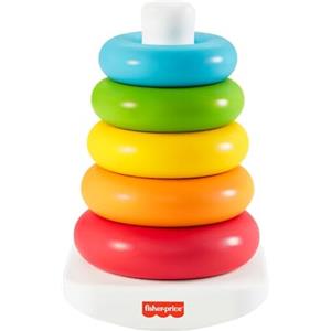 Fisher-Price Fisher-Price - Piramide 5 Anelli, giocattolo classico per neonati con anelli impilabili, realizzato in materiali vegetali, giocattolo per bambini, 6+ mesi, HPY92