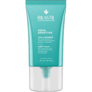 Rilastil Aqua Sensitive Crema Leggera 40 ml - Trattamento idratante per pelle sensibile, assorbimento rapido e protezione della barriera cutanea
