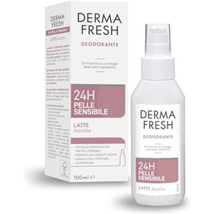 Dermafresh Deodorante Latte Efficace 24h, 100 ml, Pelle Sensibile, Efficacia Extra Delicata, Antimacchia, Freschezza Immediata, Senza Alcol e Profumo, Dermatologicamente Testato
