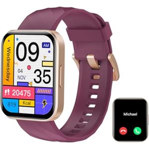 RUIMEN Orologio Smartwatch Donna Chiamata Bluetooth Contapassi con Cardiofrequenzimetro SPO2 Orologio Sportivo con Giochi Monitoraggio Sonno Sfondo Personalizzabile Cronometro Timer Sveglia Viola