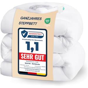 WAVVE Piumino Letto Piazza e Mezza Quattro 4 Stagioni - Piumone Autunnale Invernale 200 x 200 cm - Coperta Trapunta 200x200 di Microfibra Sintetico, Bianco