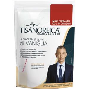 GIANLUCA MECH Tisanoreica Bevanda al Gusto di Vaniglia 500g - Integratore Alimentare Senza Glutine, Alto Contenuto di Proteine e Basso Contenuto di Zuccheri