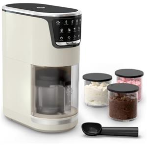 Moulinex Dolci, Gelatiera con 10 Programmi per Gelato, Sorbetto, Yogurt, Cocktail e Tanto Altro, Capacità Fino a 1,4L, con Tecnologia 1-Step Perfector, Pulizia Automatica, Colore Rise, MJ604A