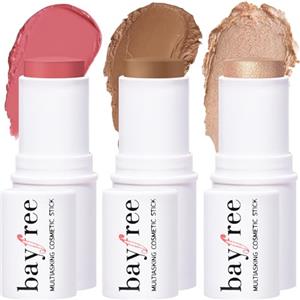 KIMUSE Multi-Stick Fard in Stick per guancia, occhi e labbra, illuminante viso in Crema, Contorno Viso : Texture Cremosa e Risultato a Lunga Tenuta (Roses Honey Nudes)