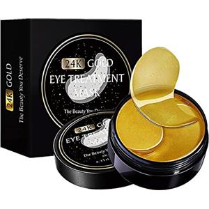 Zynxel 60 Pcs Patch Occhi 24K Gold, Patch Occhiaie e Borse in Gel per Sotto gli Occhi, Anti-Rughe e Anti-Occhiaie, Rimuovi Borse e Puffiness, Effetto Idratante e Antietà, Unisex