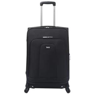 Totto - Valigia da viaggio in tessuto, modello Andromeda 2.0, valigia media, 49 x 77 x 33 cm, 108 L, ruote 360º, maniglia telescopica, cinghia di compressione interna, anelli per lucchetto, nero