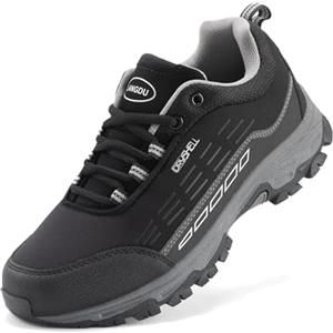 LANGDU Scarpe da Trekking Uomo Donna Escursionismo Sportive Traspiranti Passeggiate Sneaker Taglie 37-46(Nero-Verde, 46)