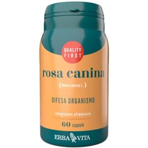 Erba Vita Rosa Canina - Integratore Alimentare 60 Capsule con Vitamina C per il Sistema Immunitario