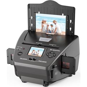 DigitPro Scanner per foto LCD da 22 MP, 2,4, scanner per diapositive e negativi, converte negativi da 35 mm/135 mm, diapositive e biglietti da visita in formato JPEG digitale, USB, scheda SD da 4 GB