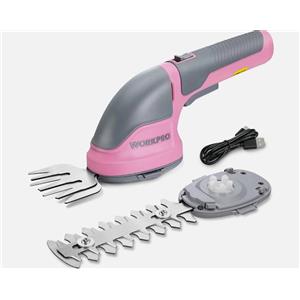 workpro Work Pro: forbici da giardino e tagliasiepi con batteria integrata, tagliaerba 2 in 1, batteria da 2000 mAh a 3,6 V, colore rosa