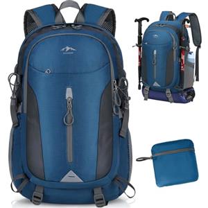 RAINSMORE Zaino Trekking 40 Litri, Impermeabile Pieghevole Ultraleggero da Montagna ed Escursionismo Con Scomparti Impermeabili e Strisce Riflettenti, per Viaggi Uomo Donna