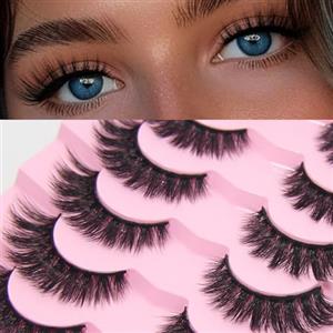 AKARABEAUTYLASHES AKARA Ciglia Finte Naturali 7 Paia 3D Ciglia Finte False Eyelashes Visone Artificiale (3D-BN06)