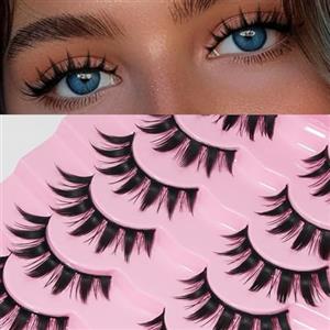 AKARABEAUTYLASHES AKARA Ciglia Finte Naturali 7 Paia 3D Ciglia Finte False Eyelashes Visone Artificiale (3D-BN12)