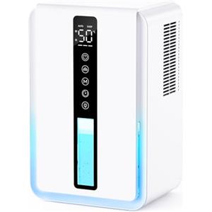 CURVAOP Deumidificatore Casa con 2450ml, Deumidificatore Casa Muffa Controllo Umidità & Modalità Sonno & 3 Velocità, Timer 6 a 48 Ore, Antimuffa con Comando Touch e Luci RGB, Spegnimento & Sbrinamento Auto