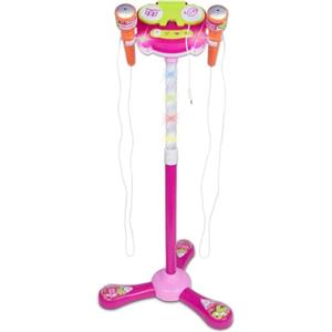 Bontempi | TwinStage Mic - Doppio Microfono da Palcoscenico con Connessione MP3 per Performance Strabilianti, Rosa, 360x360x890 mm