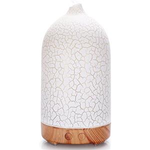 Hianjoo Diffusore di Oli Essenziali, 200ml Ultrasuoni Diffusore di Profumo Aromi Umidificator con Telecomando e 7 Diverse Luci Mutevoli, Spegnimento Automatico Senza Acqua (Marrone Chiaro)