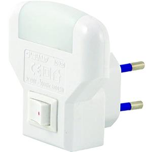 VELAMP Punto Luce LED Bianco con Interruttore ON/OFF, Luce Soffusa, 2 LED, Design Compatto, Ideale per Cameretta e Corridoio