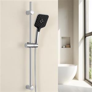 Auralum 70cm Asta Doccia con Doccetta, Saliscendi Doccia con Soffione a 3 Getti, Colonna Doccia senza Miscelatore con Tubo Doccia 150cm e Supporto Regolabile, Saliscendi Doccia Acciaio Inox, Cromo