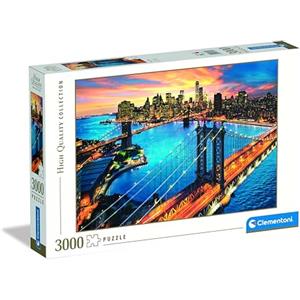Clementoni - Collection Puzzle 3000 Pezzi, Illustrazione Paesaggio New York, Idea Regalo, Made in Italy, 118,4 x 84,5 cm, 33546