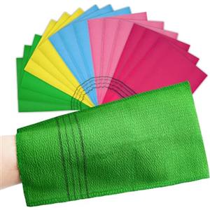 Yaqor X15 Guanto Esfoliante Corpo Coreano - Set 15 Pezzi Guanti Esfolianti In Viscosa, Guanto Kessa Hammam Per Scrub Corpo E Peli Incarniti, Spugna Esfoliante Da Doccia In 5 Colori