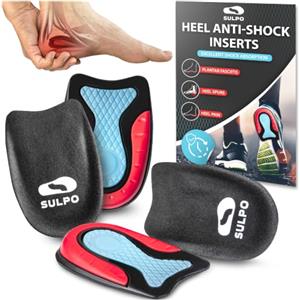SULPO Talloniera in silicone per tallonite e fascite, 40-46, 2 paia | Talloniera nera in silicone e solette gel per tallonite, fascite plantare e spina calcaneare; per uomo e donna.