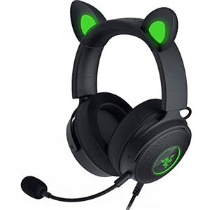 Razer Kraken Kitty V2 Pro - Cuffie RGB Cablate con Orecchie Intercambiabili da Gatto/Orso/Coniglio (Illuminazione Reattiva allo Streaming, Audio Surround 7.1) Nero