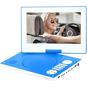 YOOHOO Lettore DVD portatile da 12,5 pollici con schermo girevole HD da 10,5 pollici a 270° con batteria ricaricabile adattatore CA supporta tutte le regioni, multi regione, lettori DVD per auto per