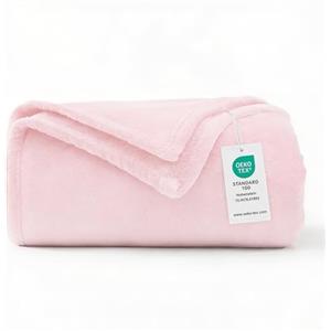 WAVVE Coperta Plaid Divano Pile di Flanella 260gsm - 130x150 cm, Rosa - Coperta Letto Singolo 150x130, Copridivano Caldo e Morbido