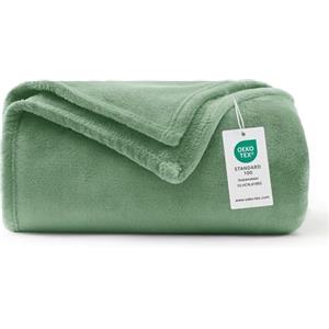 WAVVE Coperta Plaid Divano Pile di Flanella 260gsm - 130x150 cm, Verde - Coperta Letto Singolo 150x130, Copridivano Caldo e Morbido