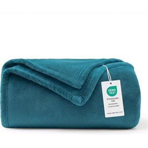 WAVVE Coperta Plaid Divano Pile di Flanella 260gsm - 130x150 cm, Turchese - Coperta Letto Singolo 150x130, Copridivano Caldo e Morbido
