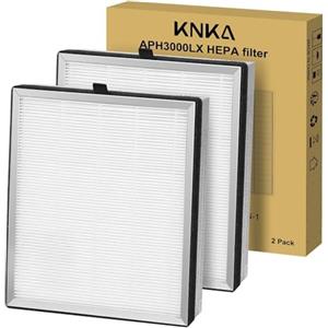 KNKA Filtro di Ricambio per Purificatore d'Aria APH3000, Confezione da 2 Filtri Combinati HEPA & Carbone Attivo, Rimuove 99,97% Polvere, Polline & Odori, Durevole